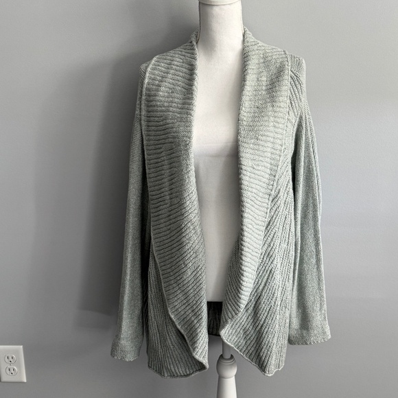 Pure Jill Curved-Hem Cabled Cardigan Size L - Picture 1 of 8